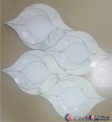 Pearl shell and white marble mosaic